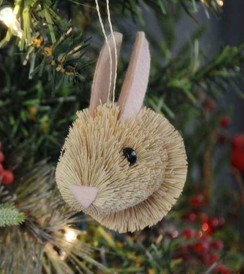 Brushart Bristle Brush Bauble Ornament Bunny